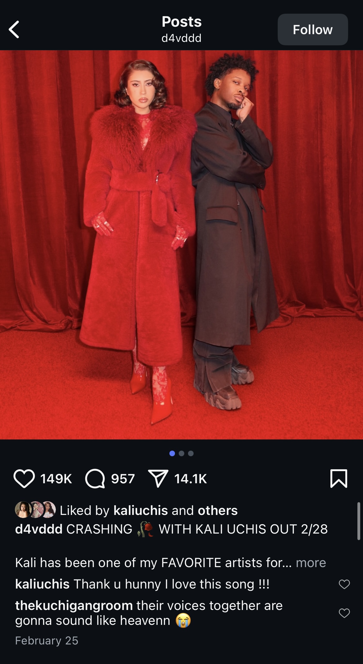 kali uchis d4vd crashing